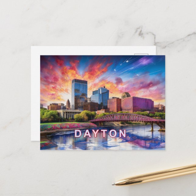 Dayton Abstract Art Postcard (Front/Back In Situ)