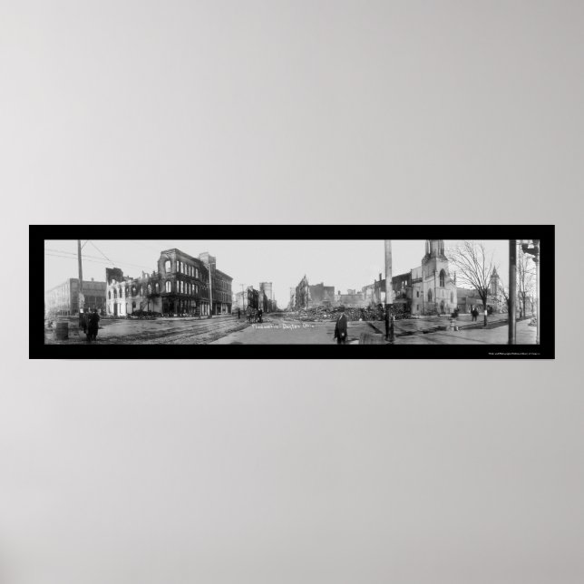 Dayton OH Flood Fire Photo 1913 Poster (Front)