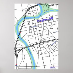 Dayton OH Map Poster