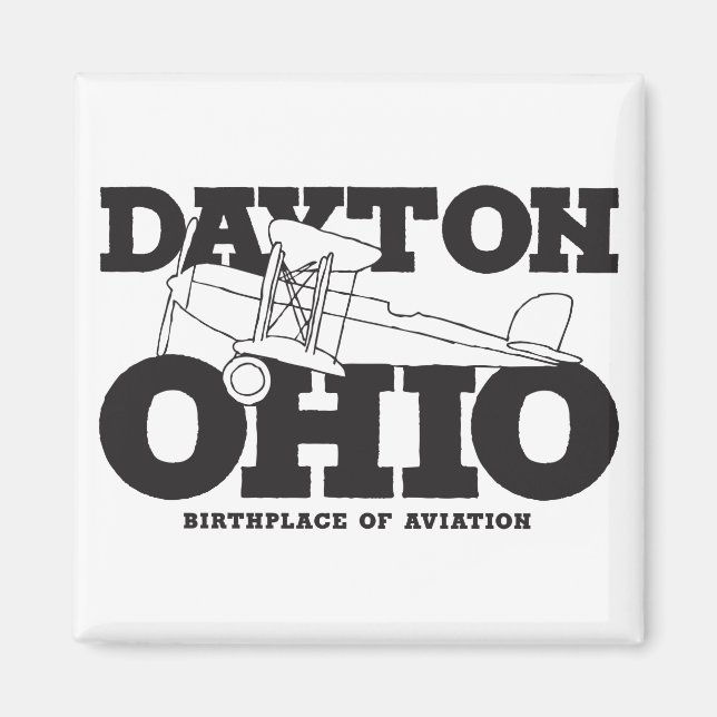 Dayton Ohio Art Birthplace of Aviation Travel Art Magnet (Front)