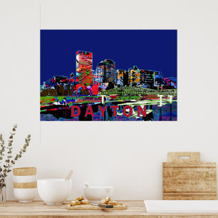 Dayton, Ohio in graffiti Poster