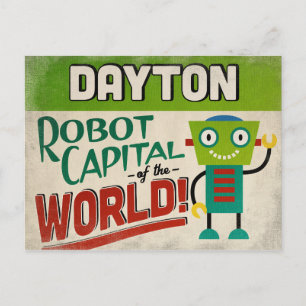 Dayton Ohio Robot - Funny Vintage Postcard