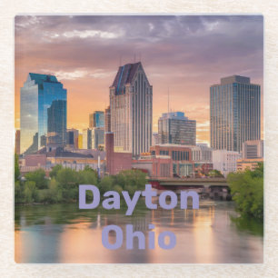 Dayton Ohio Square Glass Coaster