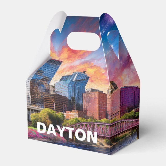 Dayton Skyline Abstract Art Favour Box (Front Side)