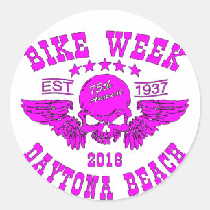 Daytona Beach Bike Week 2016 Classic Round Sticker