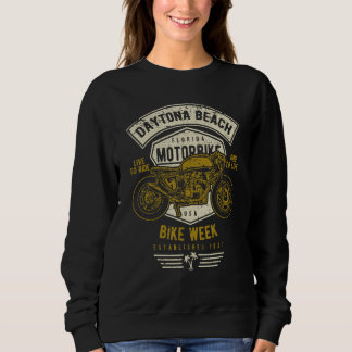 Daytona Beach Bike Week Retro Distressed Motorcycl Sweatshirt
