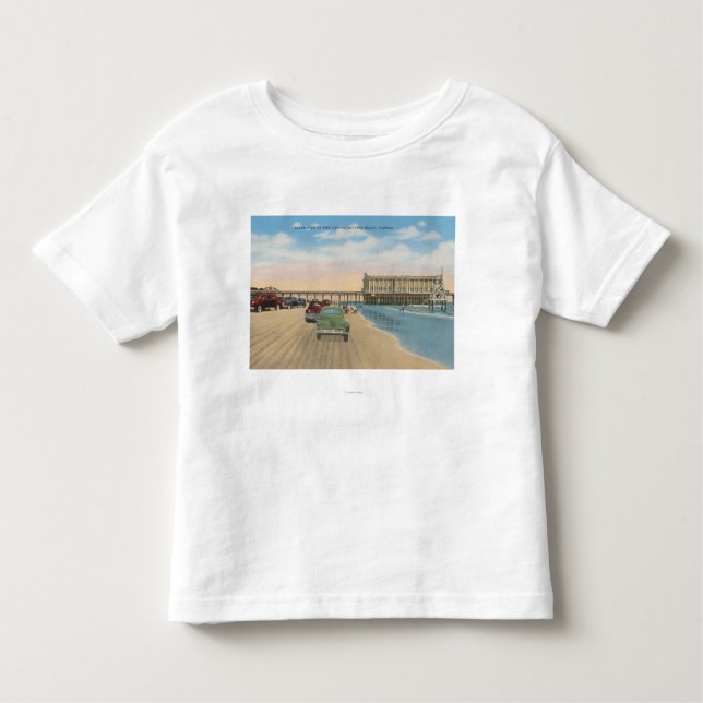 Daytona Beach, FL - Beach View of Pier Casino Toddler T-Shirt (Front)