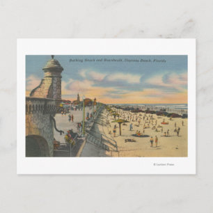 Daytona Beach, FL - Boardwalk View of Beach Postcard