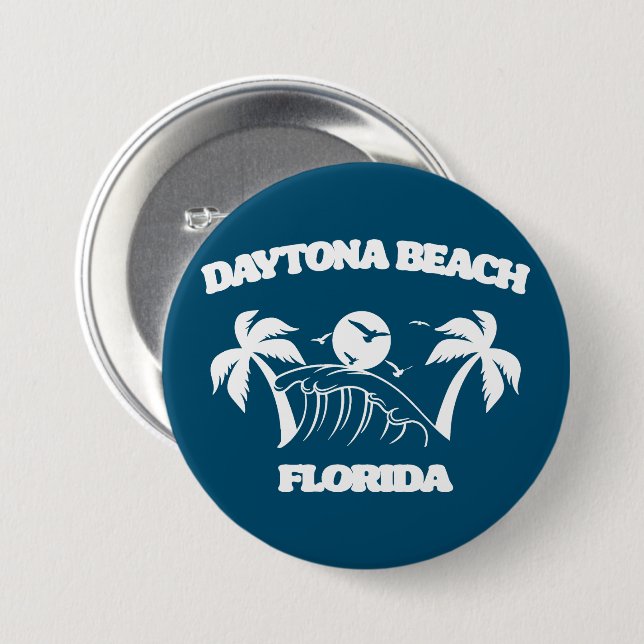 Daytona Beach Florida 7.5 Cm Round Badge (Front & Back)
