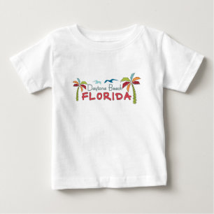Daytona Beach Florida artsy palms Baby T-Shirt