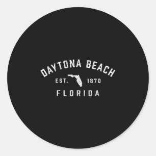 Daytona Beach Florida Est Vintage Preppy Throwback Classic Round Sticker