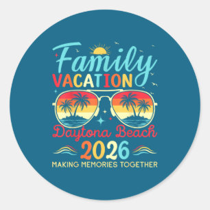 Daytona beach florida family vacation 2026 matchin classic round sticker