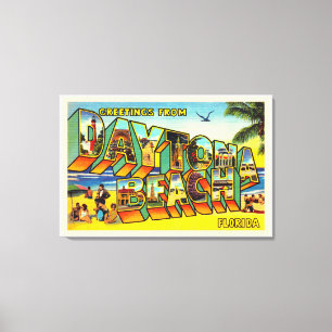 Daytona Beach Florida FL Large Letter Postcard Canvas Print