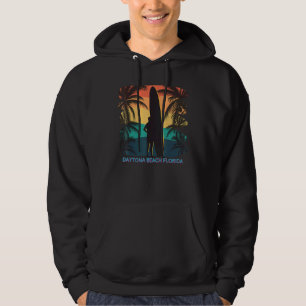Daytona Beach Florida Fl Palm Tree Surfboard Surfe Hoodie