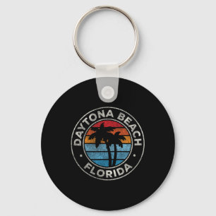 Daytona Beach Florida Fl Vintage Graphic Retro 70s Key Ring