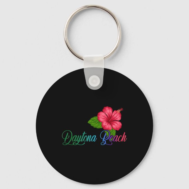 Daytona Beach Florida Hibiscus Flower  Key Ring (Front)