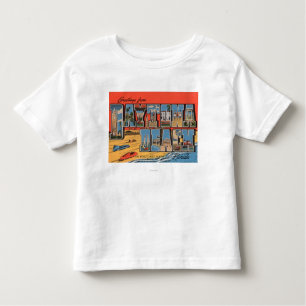 Daytona Beach, Florida - Large Letter Scenes Toddler T-Shirt