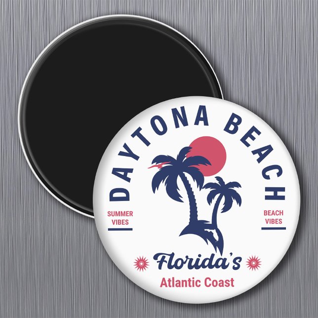 Daytona Beach Florida Palm Trees Souvenirs 60s Magnet (Creator Uploaded)