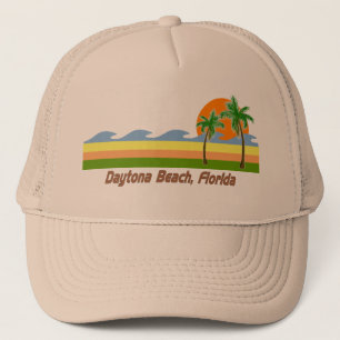 Daytona Beach Florida RETRO Tshirt Trucker Hat