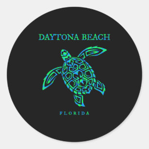 Daytona Beach Florida Sea Turtle Boys Girls Toddle Classic Round Sticker