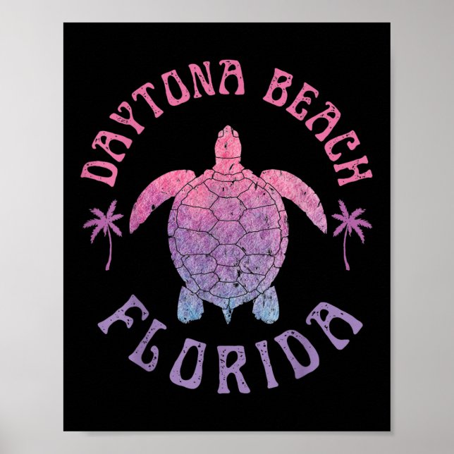 Daytona Beach Florida Sea Turtle Summer Vacation  Poster (Front)