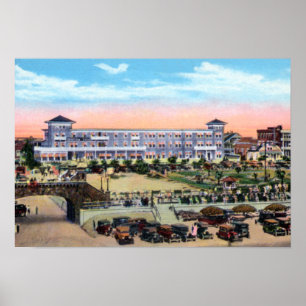 Daytona Beach Florida Seaside Hotel and Boardwalk Poster