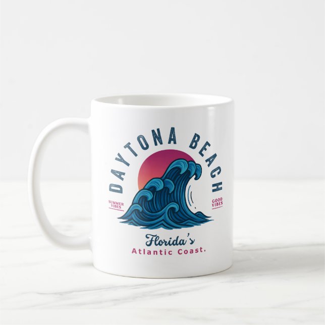 DAYTONA BEACH FLORIDA SUMMER WAVES VACATION COFFEE MUG (Left)