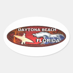 Daytona Beach Florida surf art stickers