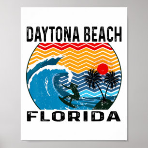 Daytona Beach Florida Surfing Surfboard For Men Wo Poster