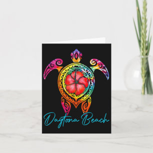 Daytona Beach Florida Tie Dye Sea Turtle Vacation Card
