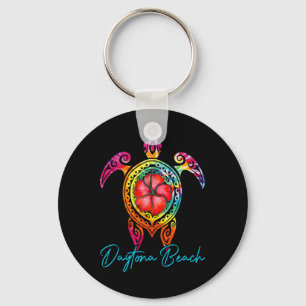 Daytona Beach Florida Tie Dye Sea Turtle Vacation Key Ring