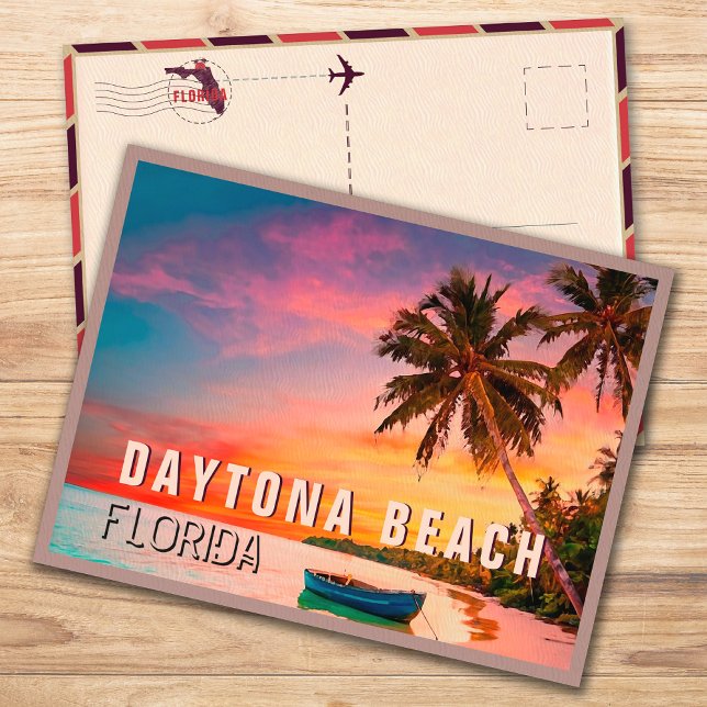 Daytona Beach Florida Tropical Palm Tree 1950s Postcard (Creator Uploaded)