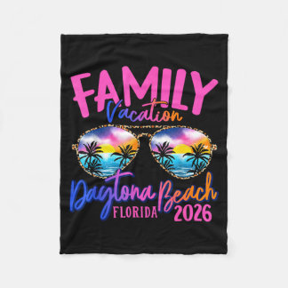 Daytona Beach Florida Vacation 2026 Matching Famil Fleece Blanket