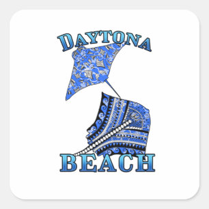 Daytona Beach Florida Vacation Tribal Stingray Square Sticker