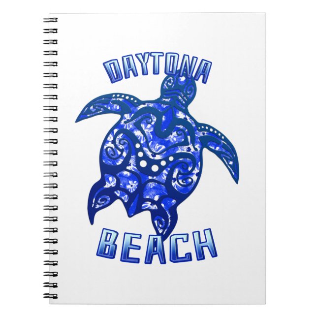 Daytona Beach Florida Vacation Tribal Turtle Notebook (Front)
