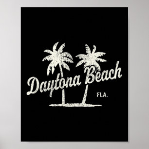 Daytona Beach Florida Vintage 70s Palm Trees Graph Poster
