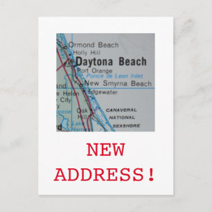 Daytona Beach New Address announcement Postcard