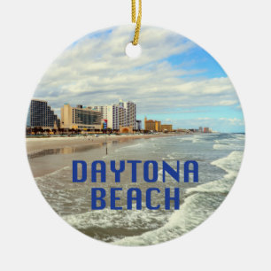 Daytona Beach photo with name Ceramic Ornament