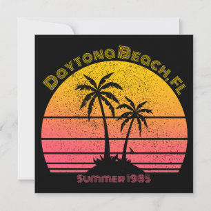 Daytona Beach Retro Sunset Palms Invitation