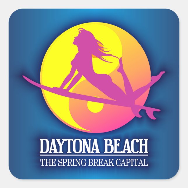 Daytona Beach (Spring Break Capital) Square Sticker (Front)