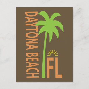 Daytona Beach typographic with palm tree Postcard
