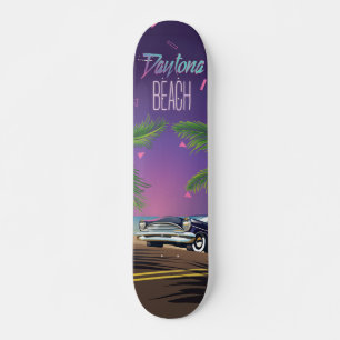 Daytona Beach Vintage Car Travel poster Skateboard