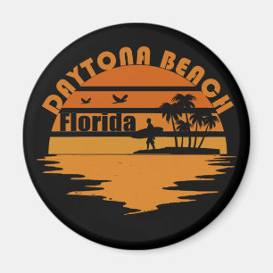 Daytona beach vintage sunset retro landscape magnet