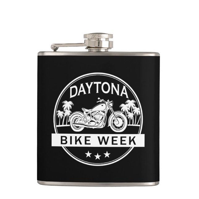 Daytona Bike Week Motorbike Hip Flask (Front)