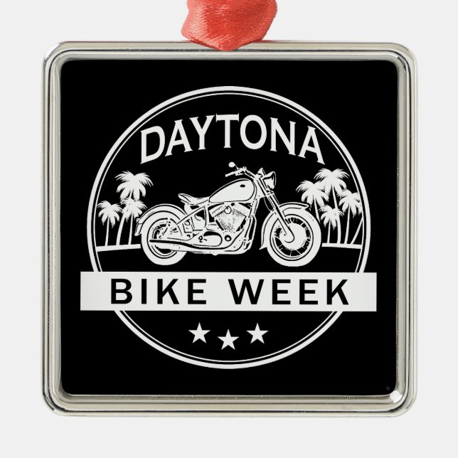 Daytona Bike Week Motorbike Metal Ornament (Front)