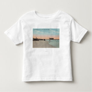 Daytona, FL - View of Beach with Cars & Toddler T-Shirt