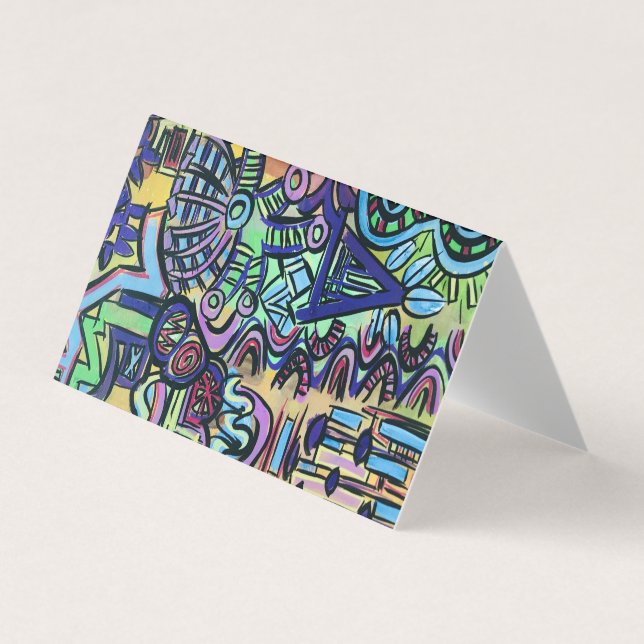 Daytripper-Hand Painted Abstract Art Business Card (Front)