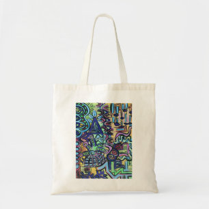 Daytripper-Hand Painted Modern Geometric Tote Bag