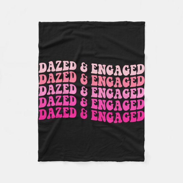 Dazed And Engaged Bachelorette Party Bride Squad M Fleece Blanket (Front)