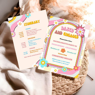 Dazed and Engaged Bachelorette Weekend Itinerary Invitation